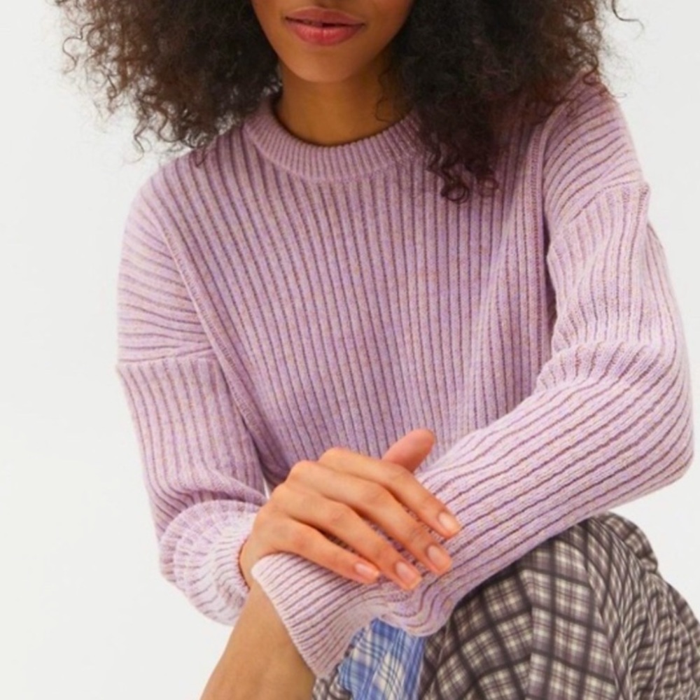 Urban Outfitters Women’s Big Sur Ribbed Cropped Sweater. Size S, Color Lavender